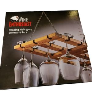 Hanging Mahogany Stemware Rack